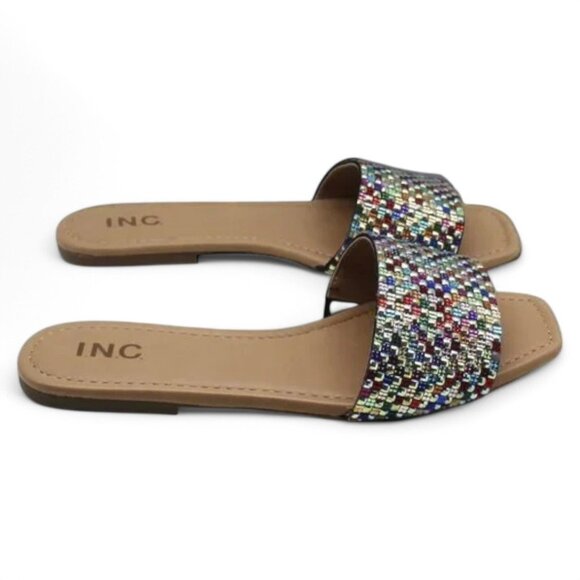 INC Womens Nataliah Embellished Square Toe Slide Sandals - Picture 3 of 6